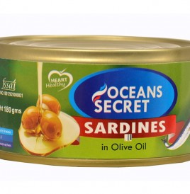 Oceans Secret Sardines In Olive Oil   Tin  180 grams